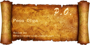 Pess Olga névjegykártya